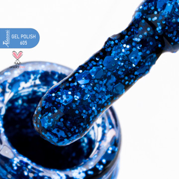 Gel polish №605 Blue glitter